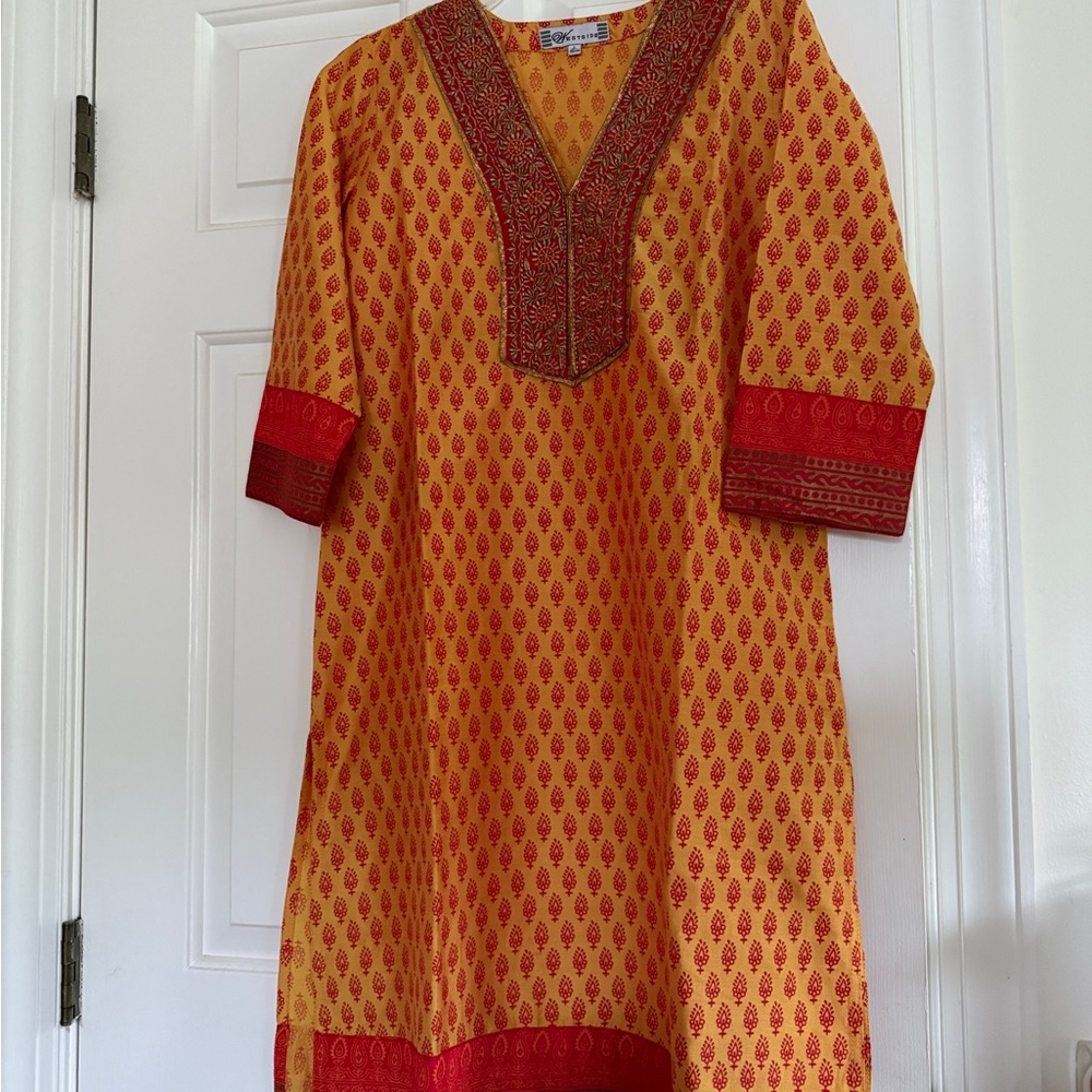 Elegant Red and Yellow Tunic/Kurta
